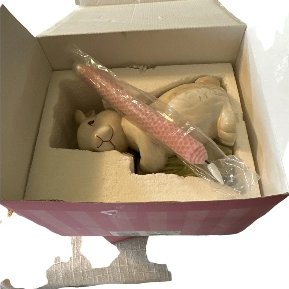 Vtg Department 56 Bunny Rabbit Taper Candlestick Holder Signs Of Spring Easter.